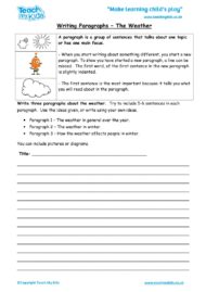 Worksheets for kids - writing-paragraphs-the-weather